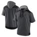 Men's Nike Heathered Charcoal/Black Tampa Bay Rays Authentic Collection Dry Flux Performance Quarter-Zip Short Sleeve Hoodie