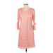 R&K Casual Dress - Shift: Pink Solid Dresses - Women's Size 4