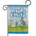 Ornament Collection Happy Easter Bunnies Lovely Egg 2-Sided House Flag in Blue/Gray/Red | 18.5 H x 13 W in | Wayfair OC-EA-G-192019-IP-BO-D-US17-OC