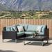 Lark Manor™ Antxon 4 Piece Sunbrella Sectional Seating Group w/ Cushions Synthetic Wicker/All - Weather Wicker/Metal/Wicker/Rattan in Brown | Outdoor Furniture | Wayfair