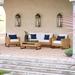 Birch Lane™ McDougal 4 Piece Rattan Sofa Seating Group w/ Sunbrella Cushions Synthetic Wicker/Wood/All - Weather Wicker/Wicker/Rattan | Outdoor Furniture | Wayfair