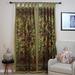 Trinx Biren 100% Cotton Floral Semi-Sheer Tab Top Single Curtain Panel 100% Cotton in Yellow | 88 H x 44 W in | Wayfair