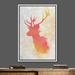 SIGNLEADER Framed Canvas Print Wall Art Spray Paint Effect Orange Elk Graffiti | 36 H x 24 W x 1.5 D in | Wayfair 8022271767477