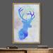 SIGNLEADER Framed Canvas Print Wall Art Spray Paint Effect Blue & Purple Elk Graffiti | 36 H x 24 W x 1.5 D in | Wayfair 8022271767514