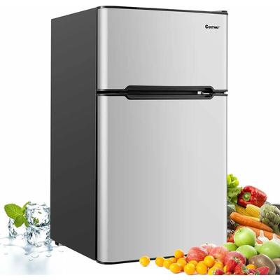 Costway - Réfrigérateur Congélateur 90 L(26L+64L) - Température de Refroidissement Réglable 0 à 10