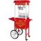 Royal Catering - Macchina Per Popcorn Rossa In Ferro e Vetro Temperato Con Carretto e Accessori