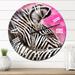 Designart 'Zebra With Contrasting Black And White Stripes I' Traditional wall clock