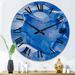 Designart 'Blue Ink Clouds I' Modern wall clock