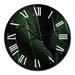 Designart 'Dark Green Silk Fabric With A Thin White Stripe' Traditional wall clock