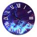 Designart 'Neon Liquid Art In Purple And Blue' Modern wall clock
