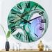 Designart 'Green And Purple Luxury Abstract Fluid Art I' Modern wall clock