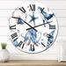 Designart 'Blue Ocean Fish Medusa Whale Seahorse Octopus' Nautical & Coastal wall clock