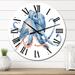 Designart 'Blue Octopus On White' Nautical & Coastal wall clock