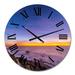 Designart 'Sunset Over South American Beach' Nautical & Coastal wall clock