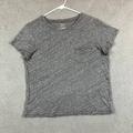 Madewell Tops | Madewell Women's Medium Pocket Tee Cropped Heather Grey Crew Neck Short Sleeve | Color: Gray | Size: M