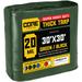 Core Tarps 30 ft. x 30 ft. 20 Mil Heavy Duty Polyethylene Tarp, Waterproof, Rip & Tear Proof in Green | 1 H x 30 W x 30 D in | Wayfair CT-703-30X30