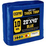 Core Tarps 20 ft. x 40 ft. 10 Mil Heavy Duty Polyethylene Tarp, Waterproof, Rip & Tear Proof Aluminum in Blue | 1 H x 20 W x 40 D in | Wayfair