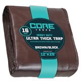 Core Tarps 12 ft. x 25 ft. 16 Mil Heavy Duty Polyethylene Tarp, Waterproof, Rip & Tear Proof Aluminum in Brown | 1 H x 12 W x 25 D in | Wayfair