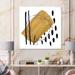 East Urban Home Abstract Geometric in Brown w/ Black Polka - Painting on Canvas in Black/Brown | 16 H x 16 W x 1 D in | Wayfair