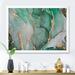 East Urban Home Turquoise & Gray Luxury Abstract Fluid Art III - Print on Canvas in Blue/Gray/Green | 12 H x 20 W x 1 D in | Wayfair