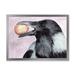 East Urban Home Black Raven w/ a Nut - Painting on Canvas Metal in Black/Indigo | 16 H x 32 W x 1 D in | Wayfair F09C9D5D353E4A88A2A97FA1899197CE