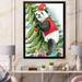 East Urban Home Panda Wearing a Christmas Elf Hat - Painting on Canvas Metal in Black/Green/Red | 40 H x 30 W x 1.5 D in | Wayfair