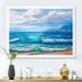 East Urban Home Light Reflecting Trhough Sea Waves at the Shore - Painting on Canvas Metal in Blue | 30 H x 40 W x 1.5 D in | Wayfair