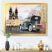 East Urban Home Old Retro Car on the Old Town Square in Prague - Print on Canvas Metal in Black | 16 H x 32 W x 1 D in | Wayfair