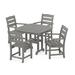 POLYWOOD® Lakeside 5-Piece Outdoor Dining Set Plastic in Gray | 36.75 W x 36.75 D in | Wayfair PWS653-1-GY