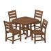 POLYWOOD® Lakeside 5-Piece Side Chair Outdoor Dining Set Plastic in Brown | 36.75 W x 36.75 D in | Wayfair PWS652-1-TE