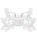 POLYWOOD® Nautical 5-Piece Adirondack Chair Conversation Set w/ Fire Pit Outdoor Table Plastic | Wayfair PWS707-1-WH