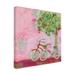 Red Barrel Studio® Kellie Day "Pink Bicycles" Canvas Art Canvas, Cotton in Green/Indigo/Pink | 14 H x 14 W x 2 D in | Wayfair