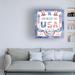 The Holiday Aisle® God Bless The USA 1 by Jean Plout - Wrapped Canvas Graphic Art Canvas, Wood in Blue/White | 14 H x 14 W x 2 D in | Wayfair