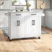 Lark Manor™ Rolling Kitchen Island w/ Solid Wood Top in & Gray Wood in White | 36 H x 50.5 W x 18 D in | Wayfair 07941A6EC21B498C88317FC17DB03434