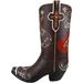 Foundry Select Atag Wild West Faux Tooled Leather Cowgirl Cowboy Boot Resin in Brown/Gray | 10 H x 7.75 W x 3.75 D in | Wayfair