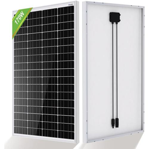170W 12V Solarpanel Monokristallines Solarmodul Netzteil für Wohnwagen, Wohnmobil, grunes Haus,