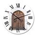 Designart 'The Entrance Wooden Door Of Old Italian House II' Vintage wall clock