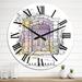 Designart 'Purple And Yellow Door Of An Old House' Vintage wall clock