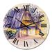 Designart 'Old Wooden White House In Vintage Countryside' Country wall clock