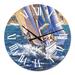 Designart 'Sailing Regatta On Wild Sea' Nautical & Coastal wall clock