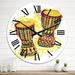 Designart 'Traditional Tam Tam Drums I' Cabin & Lodge wall clock