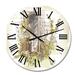 Designart 'Vintage Old Europe View X' Vintage wall clock