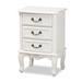 Baxton Studio Gabrielle Traditional French Country Provincial White-Finished 3-Drawer Wood End Table