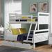 Contemporary Style Twin over Full Bunk Bed with Ladder, Two Storage Drawers, Safety Guardrail