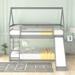 Contemporary Style Twin Size Bunk House Bed with Slide and Ladder