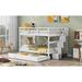 Contemporary Style Stairway Full-Over-Full Bunk Bed with Twin size Trundle, Storage and Guard Rail for Bedroom