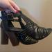 American Eagle Outfitters Shoes | Black Sandals With Stacked Heel | Color: Black | Size: 7.5