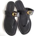 Coach Shoes | Coach Black Leather Jessie Thong Sandle | Color: Black | Size: 7.5