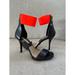 Michael Kors Shoes | Michael Kors Black Orange Leather Heels Sz 36/6 | Color: Black/Orange | Size: 6