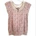 Nine West Tops | Nine West Cotton Blouse Top S | Color: Cream/Pink | Size: S